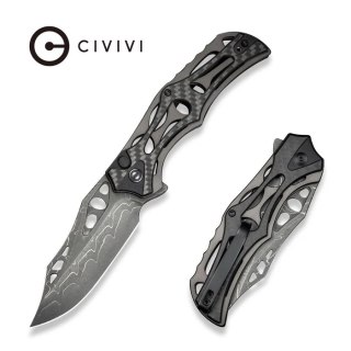 Nóż składany Civivi Biophase Gray Aluminium/Carbon Fiber/Black G10, Damascus (C23083C-DS1) Civivi by WE Knife