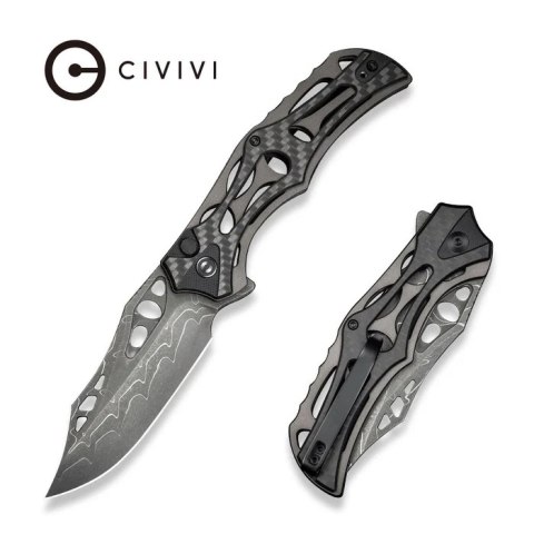 Nóż składany Civivi Biophase Gray Aluminium/Carbon Fiber/Black G10, Damascus (C23083C-DS1) Civivi by WE Knife