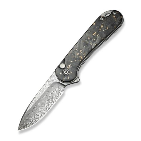 Nóż składany Civivi Button Lock Elementum II Shredded Carbon Fiber/Golden Shred, Damascus (C18062P-10) Civivi by WE Knife