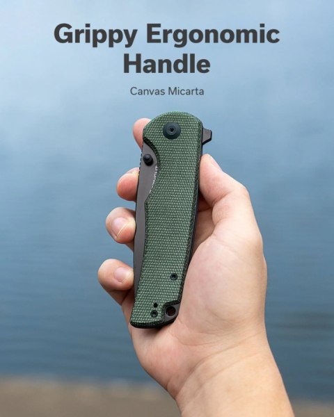 Nóż składany Sencut Praktisk Green Canvas Micarta, Black 9Cr18MoV (S24019-3) Sencut by We Knife