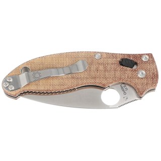 Nóż składany Spyderco Manix 2 Brown Canvas Micarta, Satin CPM Cru-Wear by Eric Glesser (C101MPCW2) Spyderco Inc.