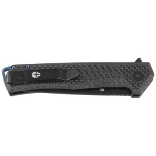 Nóż składany Tekto F1 Alpha Black Carbon Fiber, Blue HW, Black D2 Tekto Knives