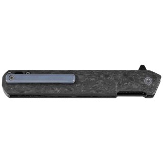Nóż składany Tekto F2 Bravo Black Forged Carbon Fiber, Blue HW/Clip, Titanium-Coated D2 Tekto Knives