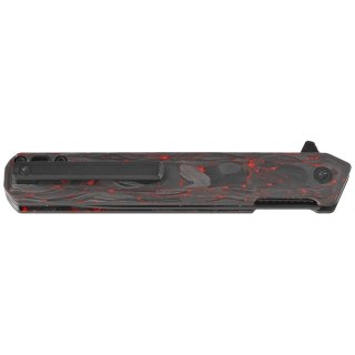 Nóż składany Tekto F2 Bravo Black/Red Forged Ember Carbon, Black HW/Clip, Black D2 Tekto Knives