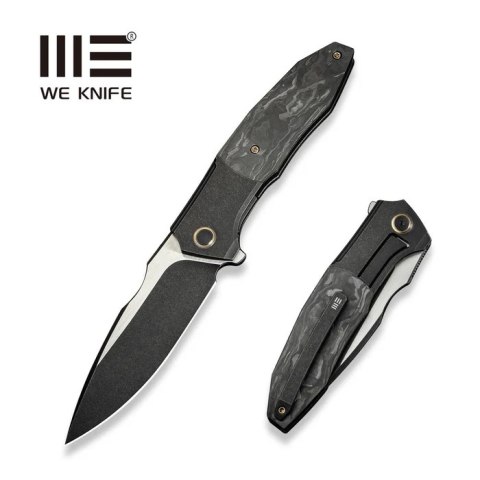 Nóż składany WE Knife Archeozoic Black Titanium/Shredded Carbon Fiber, Black Stonewashed/Satin M390 (WE23091-1) WE Knife