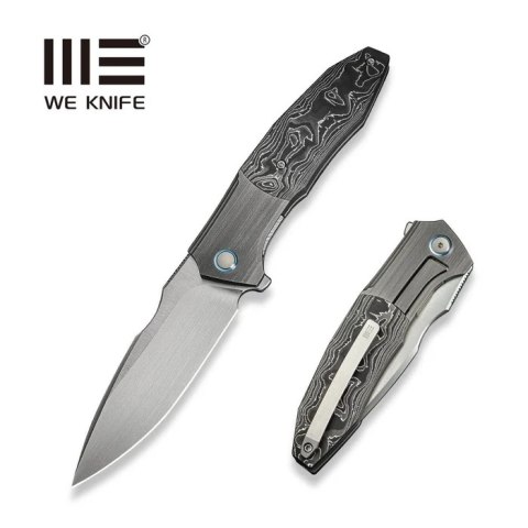 Nóż składany WE Knife Archeozoic Gray Titanium/Aluminium Foil Carbon Fiber, Hand Rubbed Satin M390 (WE23091-2) WE Knife