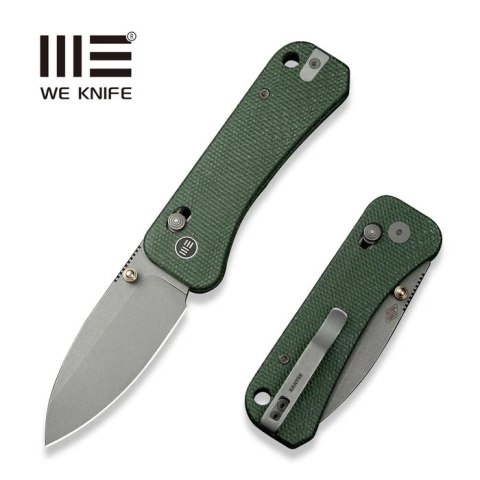 Nóż składany WE Knife Banter 2 Green Canvas Micarta, Grey Stonewashed CPM S35VN by Ben Petersen (WE23075-3) WE Knife