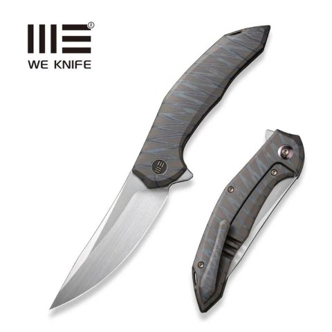 Nóż składany WE Knife Merata LE No 007/200 Tiger Stripe Titanium, Hand Rubbed Satin CPM 20CV by Anton Tkachenko (WE22008A-3) WE Knife