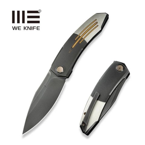 Nóż składany WE Knife Sine Wave Gray/Golden/Satin Titanium, Polished Gray M390 (WE23069B-3) WE Knife