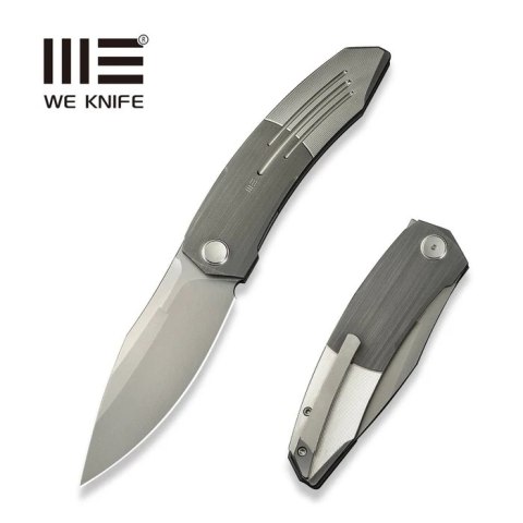 Nóż składany WE Knife Sine Wave Gray/Satin Titanium, Stonewashed M390 (WE23069B-2) WE Knife