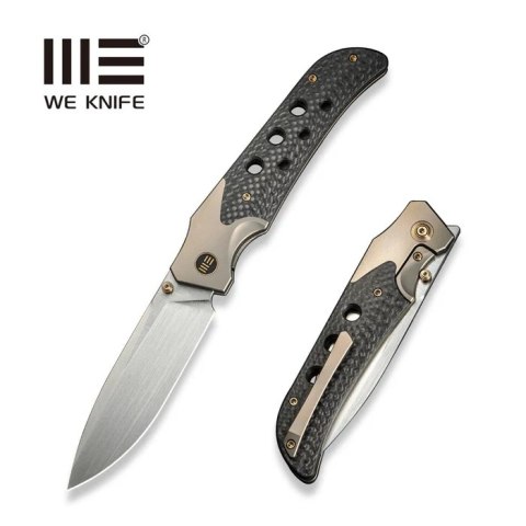Nóż składany WE Knife WE-Guthrie Champagne Titanium/Twill Carbon Fiber, Hand Rubbed Satin CPM 20CV by Jason Guthrie (WE23072B-2) WE Knife
