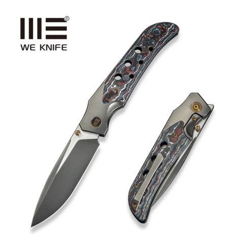 Nóż składany WE Knife WE-Guthrie Gray Titanium/Nebula Fat Carbon, Polished Gray/Satin CPM 20CV by Jason Guthrie (WE23072B-3) WE Knife