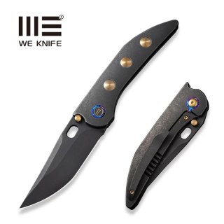 Nóż składany We Knife Attor Black/Golden Titanium, Black Stonewashed CPM 20CV by Dalibor Bergam (WE23037-1) WE Knife