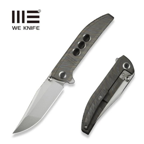 Nóż składany We Knife Ezinta Tiger Stripe Titanium, Polished Bead Blasted M390 (WE22041-4) WE Knife