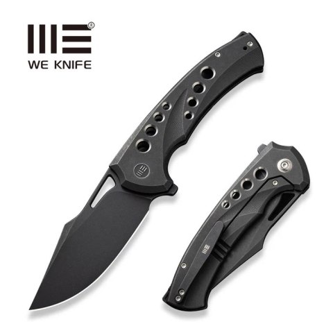 Nóż składany WeKnife Swiftfin Black Titanium, Black Stonewashed CPM 20CV (WE23051-1) WE Knife