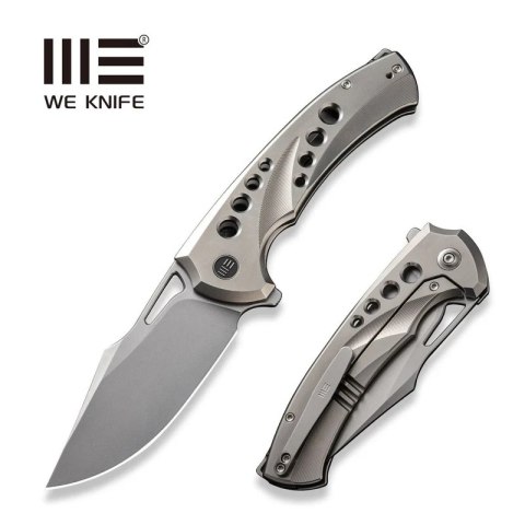 Nóż składany WeKnife Swiftfin Polished Bead Blasted Titanium, Polished Bead Blasted CPM 20CV (WE23051-2) WE Knife