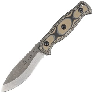 Nóż Fox Ego Black/Coyote Tan G10, Stonewashed AISI 1095 by Alfredo Doricchi (TK-FX01) FOX