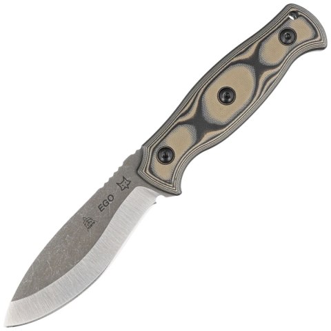 Nóż Fox Ego Black/Coyote Tan G10, Stonewashed AISI 1095 by Alfredo Doricchi (TK-FX01) FOX