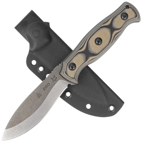 Nóż Fox Ego Black/Coyote Tan G10, Stonewashed AISI 1095 by Alfredo Doricchi (TK-FX01) FOX