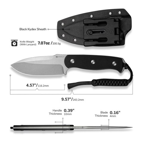 Nóż Sencut Toxodon Black G10, Stonewashed 9Cr18MoV (S24036-1) Sencut by We Knife