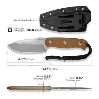 Nóż Sencut Toxodon Brown G10, Stonewashed 9Cr18MoV (S24036-3) Sencut by We Knife