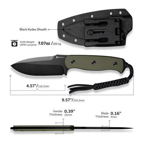 Nóż Sencut Toxodon OD Green G10, Black 9Cr18MoV (S24036-2) Sencut by We Knife