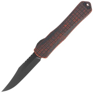 Nóż automatyczny OTF Heretic Manticore X Bowie Breakthrough Orange Grenade Aluminium, Black DLC MagnaCut by Tony Marfione Jr. (H Heretic Knives