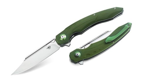 Nóż składany Bestech Fanga Green G10, Satin D2 by Kombou (BG18B) Bestech Knives