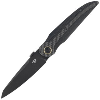 Nóż składany Bestech Prydwen Black Titanium/Regular Carbon Fiber, Black PVD MagnaCut by Kombou (BT2409D) Bestech Knives