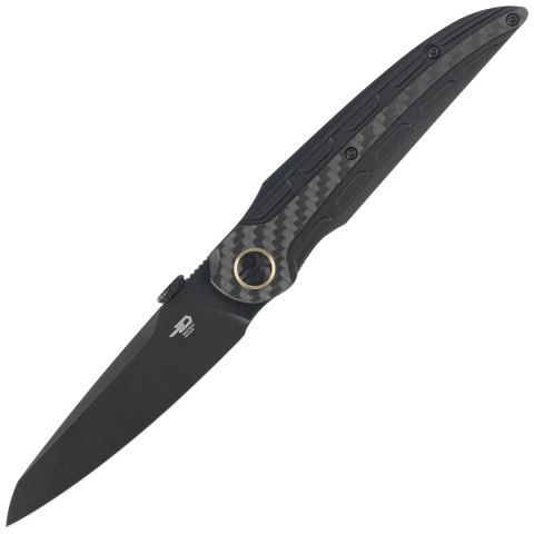 Nóż składany Bestech Prydwen Black Titanium/Regular Carbon Fiber, Black PVD MagnaCut by Kombou (BT2409D) Bestech Knives