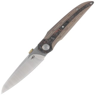 Nóż składany Bestech Prydwen Bronze Titanium/Dark Matter Copper Fat Carbon, Stonewashed/Satin MagnaCut by Kombou (BT2409B) Bestech Knives
