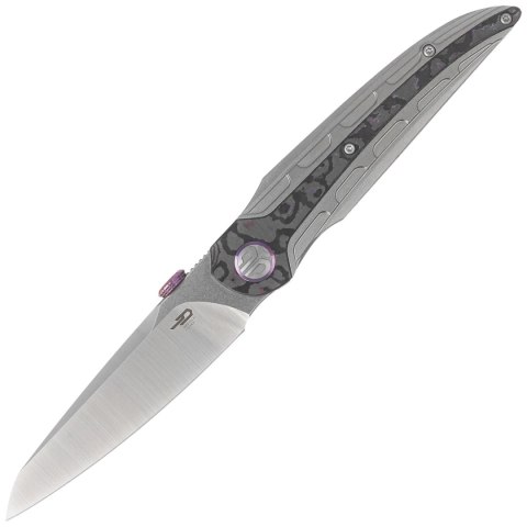 Nóż składany Bestech Prydwen Grey Titanium/Purple Haze Fat Carbon, Stonewashed/Satin MagnaCut by Kombou (BT2409A) Bestech Knives