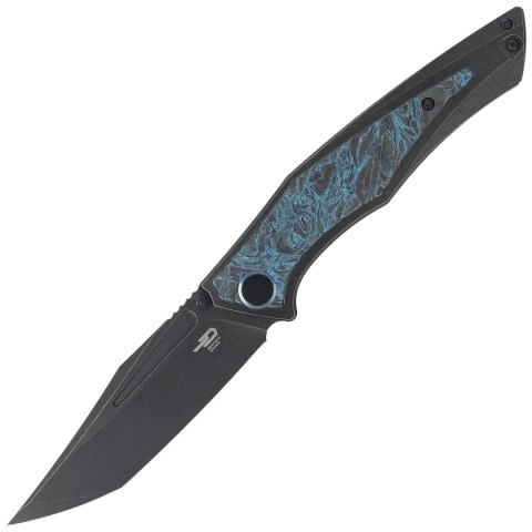 Nóż składany Bestech Togatta Black Titanium/Black-Blue Carbon Fiber, Black Stonewashed M390 by Koens Craft (BT2102H) Bestech Knives