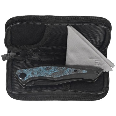 Nóż składany Bestech Togatta Black Titanium/Black-Blue Carbon Fiber, Black Stonewashed M390 by Koens Craft (BT2102H) Bestech Knives