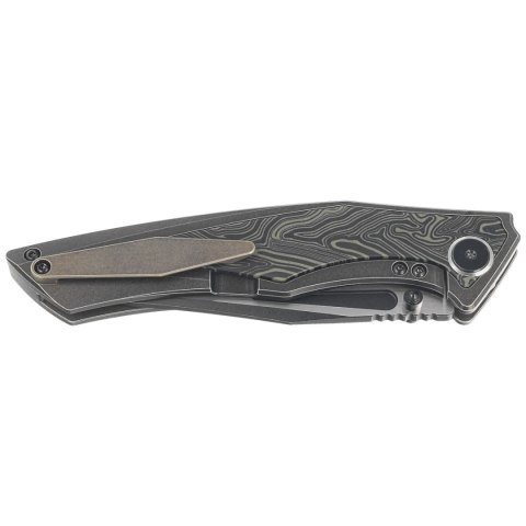 Nóż składany Bestech Togatta Bronze Titanium/Black-Green G10, Black Stonewashed/Satin M390 by Koens Craft (BT2102E) Bestech Knives
