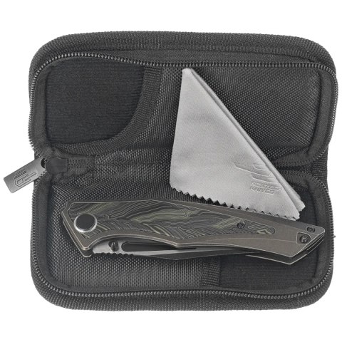 Nóż składany Bestech Togatta Bronze Titanium/Black-Green G10, Black Stonewashed/Satin M390 by Koens Craft (BT2102E) Bestech Knives