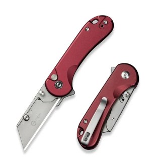 Nóż składany Civivi Elementum Utility Burgundy Aluminium, Stonewashed 6Cr13 (C23039B-5) Civivi by WE Knife