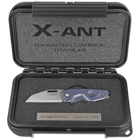 Nóż składany Extrema Ratio X-ANT LE No 049/100 Blue Titanium, Sandblast Sintered Tungsten Carbide (04.1000.0467/MD/TI) Extrema Ratio