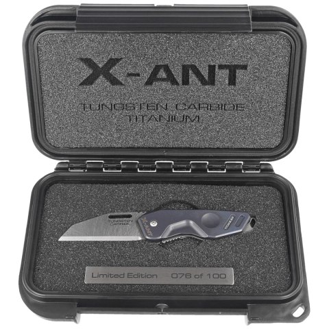 Nóż składany Extrema Ratio X-ANT LE No 076/100 Blue Titanium, Sandblast Sintered Tungsten Carbide (04.1000.0467/MD/TI) Extrema Ratio