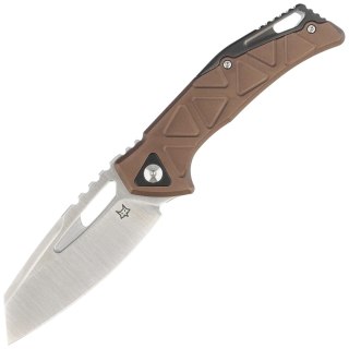 Nóż składany Fox Chronos Bronze Aluminum Knife, Black HW, Satin MagnaCut by Stefan Merk (FX-552 ALBR) FOX