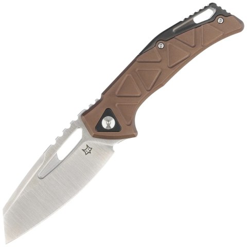 Nóż składany Fox Chronos Bronze Aluminum Knife, Black HW, Satin MagnaCut by Stefan Merk (FX-552 ALBR) FOX