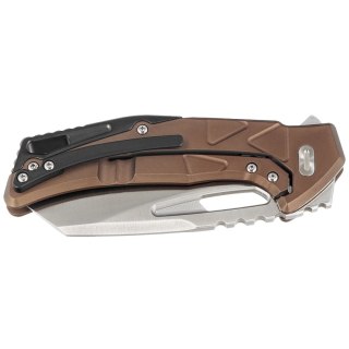Nóż składany Fox Chronos Bronze Aluminum Knife, Black HW, Satin MagnaCut by Stefan Merk (FX-552 ALBR) FOX