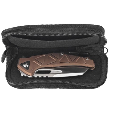 Nóż składany Fox Chronos Bronze Aluminum Knife, Black HW, Satin MagnaCut by Stefan Merk (FX-552 ALBR) FOX