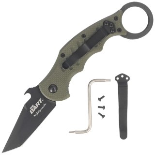 Nóż składany Fox The Dart Karambit OD Green G10, Black Idroglider N690 by Doug Marcaida (FX-597 OD) FOX