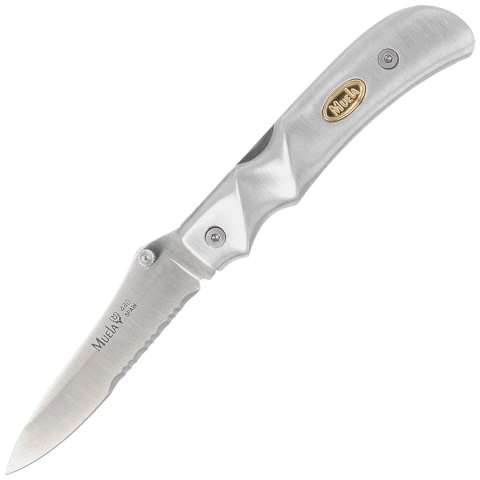 Nóż składany Muela AL-8S Gray Aluminium, Satin X50CrMoV15 Muela