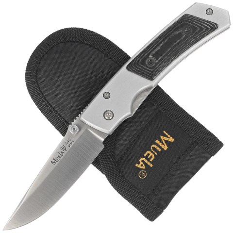 Nóż składany Muela PMC-7M Gray Aluminium / Black Micarta, Satin 440C Muela