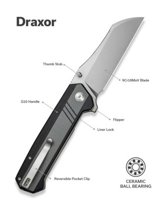 Nóż składany Sencut Draxor Gray/Black G10, Satin 9Cr18MoV (S24035-3) Sencut by We Knife