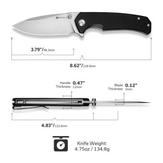 Nóż składany Sencut Skarnax Black G10, Satin 9Cr18MoV (S24025-1) Sencut by We Knife
