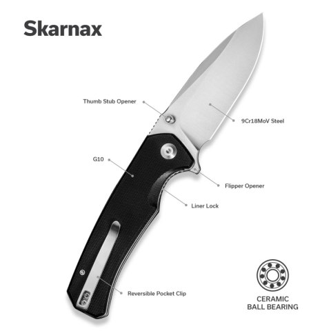 Nóż składany Sencut Skarnax Black G10, Satin 9Cr18MoV (S24025-1) Sencut by We Knife