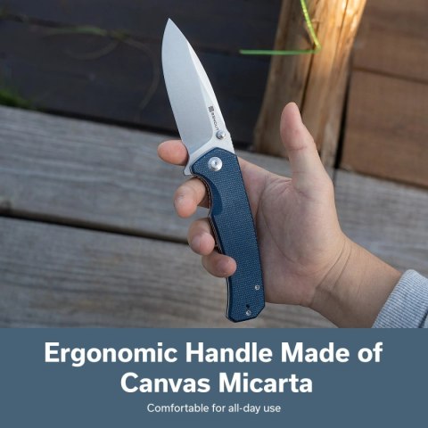 Nóż składany Sencut Skarnax Blue Canvas Micarta, Satin 9Cr18MoV (S24025-3) Sencut by We Knife